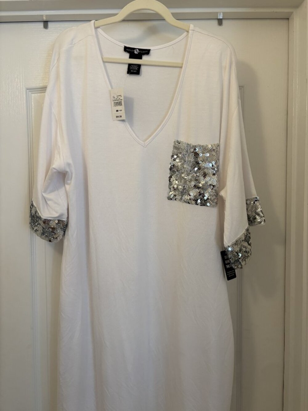 Beautiful White Polyester/Rayon Dress